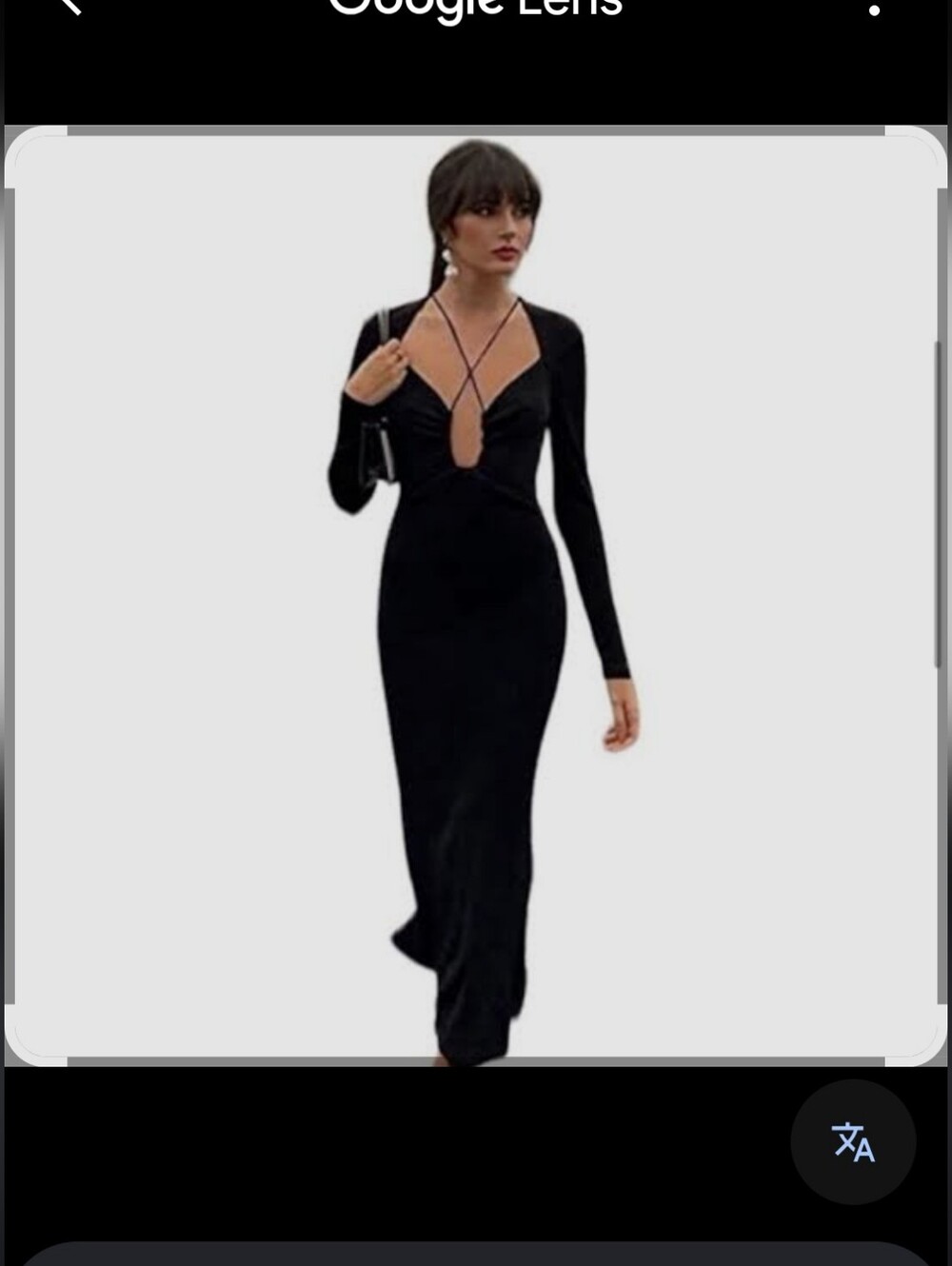 Jason Wu Black Long-Sleeve Deep V Maxi Dress with Crisscross Straps